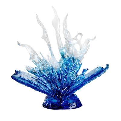 China China Hot Selling Imported Resin Glass Customized Decorative Clear Abstract Resin Craft Sculpture For Home Decor Pieces for sale