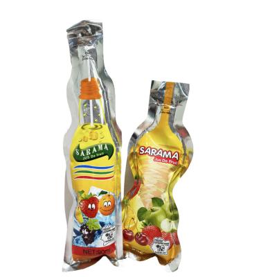 China Disposable Cheap Price Beverage Fruit Shaped Pouch Injection Packaging Plastic Bags for sale