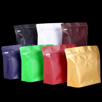 China China Factory Wholesale Disposable Square Flat Bottom Zipper Lock Coffee Packaging Bag With Valve Coffee Beans Bag for sale