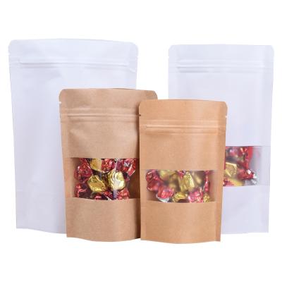 China Wholesale Moisture Proof Window Eco-friendly Clear Stand Up Pouch Ziplock Kraft Paper Plastic Bag for sale