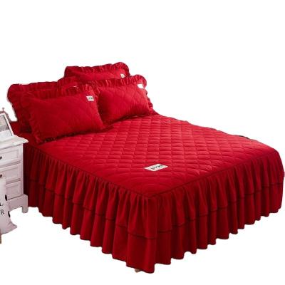 China Home Ruffled Bed Skirt With Adjustable Elastic Waistband Drop Easy To Put On Wrinkle Free Bedskirt for sale