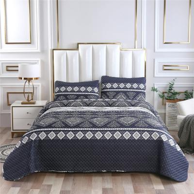 China Home HOMES BEDDING High Quality Vintage Quilted Printing Ultrasonic Patchwork Home Use Bedspread for sale