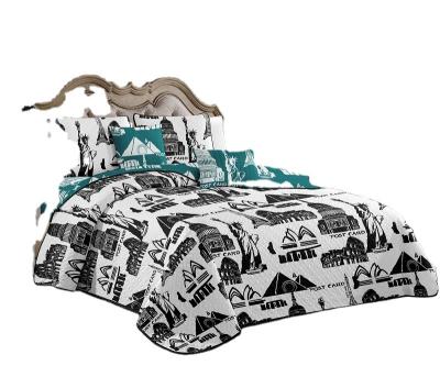 China Europe Homes Bedding High Quality Vintage Patchwork Printed Home Use Ultrasonic Bedspread for sale