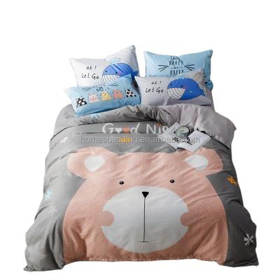 China Folded Homes Bedding Factory Wholesale Luxury Cotton Super Soft High Quality Animal Printing 3pcs Bedding Set for sale