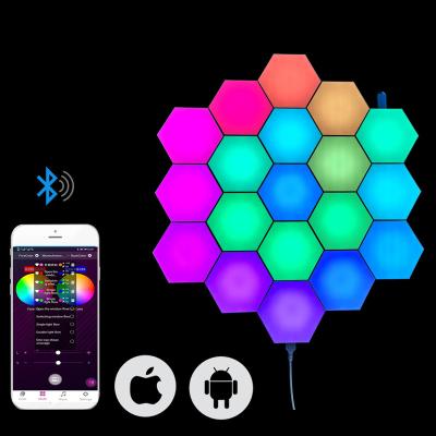 China Twinkle For 62d Led Night Light 2022 Led Hexagon Light Bright Modern Hex Touch Sensor Led Colorful Diy Hex Lights Lamps for sale