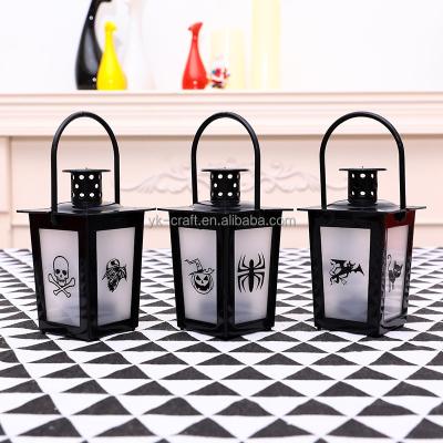 China Plastic Favorable Detachable Handle Lamp Plastic Wind Detachable Handle Hanging Lantern Halloween Ornament Pumpkin Pattern Decoration Halloween Lamp for sale