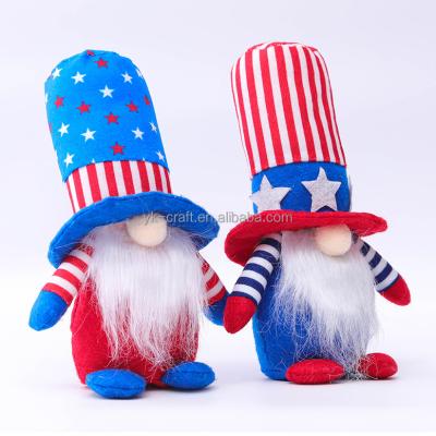 China Wholesale American Christmas 4th July Gnome Independence Day Decor Mini Patriotic Gnomes Soft Plush Ornament Elf Dwarf Dolls for sale