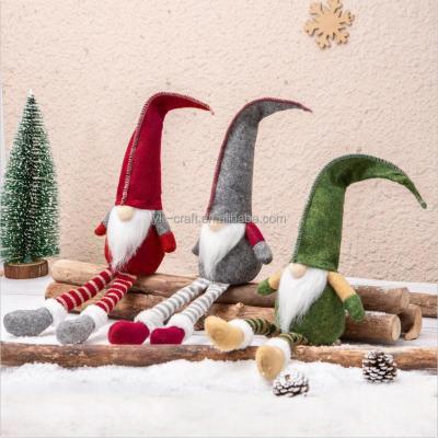 China Hot Sale Christmas Santa Gnome Holiday Table Ornament Dwarf Plush Figure Toy Decoration Faceless Long Leg Elf Xmas Gnome Christmas for sale