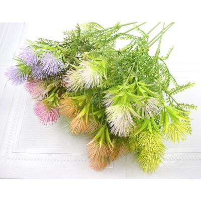 China Factory Direct Home Decorative Artificial Flowers 6 Head Codium Simulation Flower With Green Leaves Preserved Flowers For Table Decor for sale