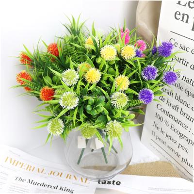 China Home 2022 New Artificial Flowers 6 Greenery 7 Colors Plastic Stem Each Packs Decor Fake Flowers Outside Garden Decoration for sale