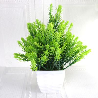 China Small Plants Artificial Flowers Table Decor Handmade Plastic Home Decor Glitter Potted Spray Greenery Plant Spring for sale