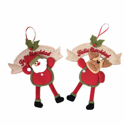 China Brand New Santa Decorative Accessories Small Cloth Door Cloth Cartoon Factory Price Xmas Hanging Hanging Ornament for sale