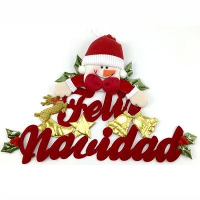 China Santa Claus Letter Cartoon Home Wall Cloth Window Decoration Cloth Ornaments Christmas Letter Cloth Ornaments for sale