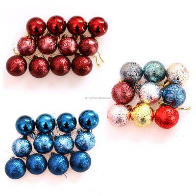 China Christmas Bauble 4cm Plastic Ball Bestselling Colorful Decorative Hanging Ornament with 3 Shape Christmas Tree Decor Plastic Small Baubles for sale