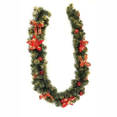 China Rayon Garland With Pine Ball of Tinsel Garland Glitter Outdoor Decoration Pvc Christmas Tree Ornaments for sale