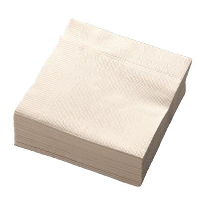 China Best Catering Sanitary Disposable Unbleached Restaurant Disposable Use Cheap Fast Food Double Layers Square Napkins for sale