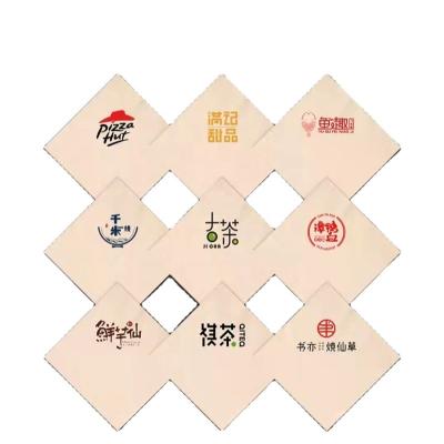 China Eco Friendly Disposable Unbleached Fast Food Customized Disposable Logo Sanitary 230x230mmx 2 Layer Towels for sale