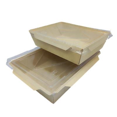 China High quality degraded bamboo fiber material 900ml salad vegetable box with plastic lid for sale