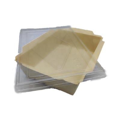 China Disposable High Quality Bamboo Fiber Material 700ml Degraded Salad Box With Plastic Lid for sale