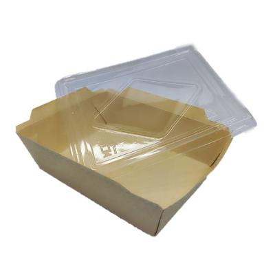 China Degraded Material 500ml Bamboo Fiber Salad Box Eco - Friendly With Plastic Lid for sale