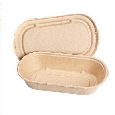 China Eco - Friendly Compostable Disposable Pulp Lunch Box With Lid for sale