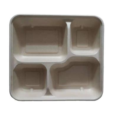 China Good Quality Christmas Food Supply Take Away Disposable Biodegradable and Compostable Pulp Sugar Cane Box Bagasse Packing Crate Box for sale