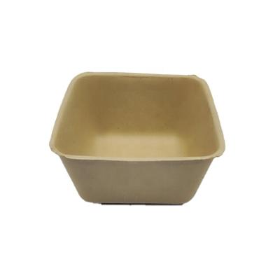 China 280ml Disposable Degraded Bagasse Square Sauce Pot With Lid for sale