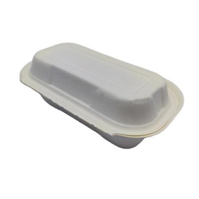 China Biodegradable Disposable Clamshell Box Rectangle 8.5*5 Inch Clamshell Hot Dog Box for sale