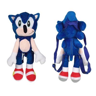 China Sonic Game 40-45cm Cartoon Toy The Hedgehog Stuffed Plush Toy Bag Children's School Bag Backpack for sale