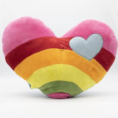 China OEM Factory Collection Rainbow Heart Pillow Viable Custom Soft Plush Cushion Heart Shaped Toys Stuffed Pillow for sale