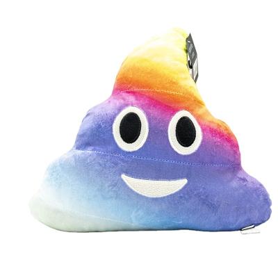 China Living Home Rainbow Color Plush Cartoon Poop Colorful Tile Cushion Soft Stuffed Collection Toys for sale