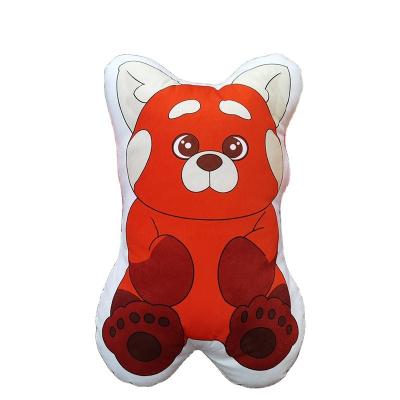 China Wholesale Viable Red Plush Toy Soft Spinning Soft Panda Shaped Pillow Red Raccoon Animals Toys Cushion Stuffed Pillow for sale