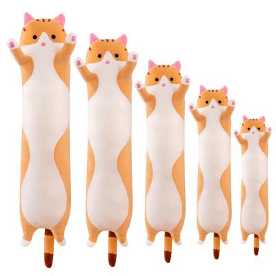 China Long Stuffed Cat Plush Toy Pillow Cheap Price Plushies Soft Cushion Plush Toy Pillow for sale