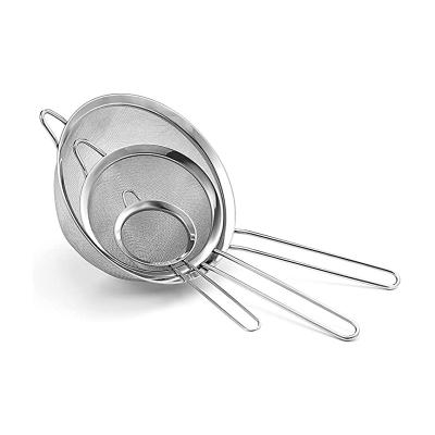 China Mesh Strainer Stainless Set Premium Viable Mesh Strainers Colanders and Fine Fine Strainers with Handle for sale