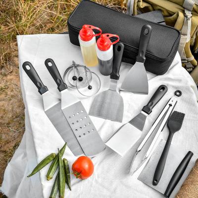 China Easily Cleaned 12 Pcs BBQ Tools Family BBQ Tool Kit Single Outlet Camping Cookware Set Household Kitchen Supplies for sale