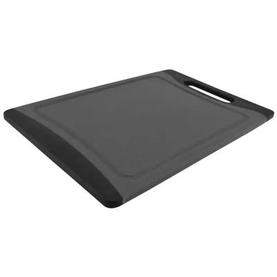 China Viable Creative Private Label Plastic Black Useful Chopping Cutting Board With Handle Space Saving Butcher Block For Home Kitchen Tool for sale