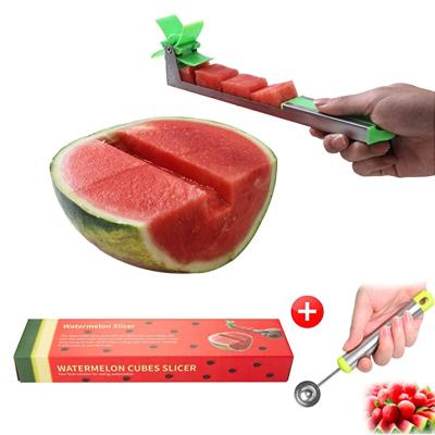 China Best Viable Selling Creative Slicer Chopper Stainless Steel Windmill Rejuvenating Watermelon Melon Juice Cubes For Home Kitchenware for sale