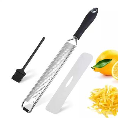 China Viable Wholesale Customizable Stainless Metal Lemon Cheese Graters With Good Handles Long Handle Easy Use Grinder Kitchen Instrument for sale