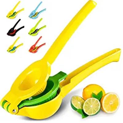 China Sustainable Amazon Top Selling Innovative Plastic Yellow Hand Squeezer Fruit Squeezer Heavy Duty Strong Kitchen Gadgets For Lemon Lime Orange for sale