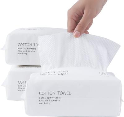 China Soft 100% Cotton Unscented Cotton Pass Dry Tissue Sheet Bundle Cloth For Cotton Sensitive Skin Wet Dry Facial Tissue for sale