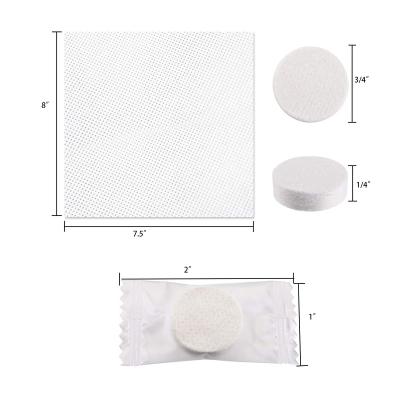 China Factory Custom Cotton Disposable Tissues Coin Travel Compressed Portable Face Towel Compressed Towel 1 pc for sale