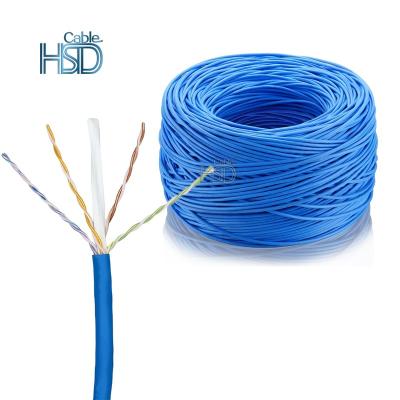 China PC OEM Pure Copper Cat 6 Cable Pass Through Test 23Awg 2 Pair 4 Pair 0.56 Utp Cat6 Cable 305M Box for sale