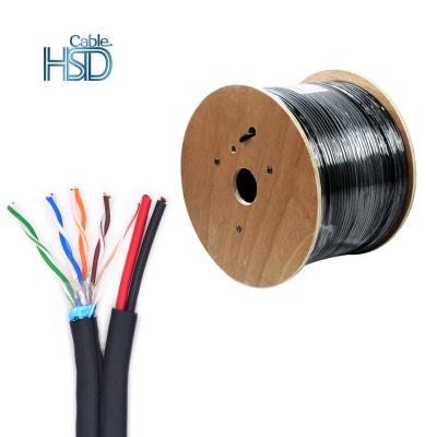 China High Speed ​​23Awg PC 2 Pair Cat6 Utp Lan Cable With 2C Power Cable for sale