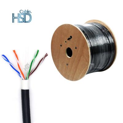 China PC Factory Price 23Awg Outdoor Cat 6 305M Uv Resistant Utp Double Jacket Cat6 Outdoor Ethernet Cable 1000Ft for sale