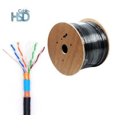 China PC Cat6 Sftp Shielded Cable 4 Pairs 23Awg 1000Ft 305M Roll Cat 6 Pure Copper Ethernet Lan Network Cable for sale