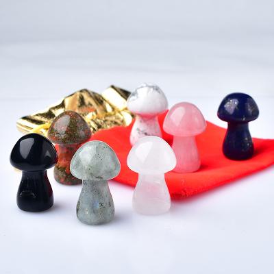 China China Mushroom Crystals Statue Gems Carved Crafts 7pcs/bag Chakra Ore Crystal Mushroom for sale