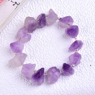 China Irregular Africa Amethyst Bracelet Healing Crystals Stretch Bracelets For Charming Jewelry Gifts for sale