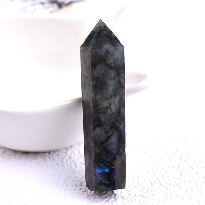 China China crystals choose natural hexagonal labradorite wand column healing crystals point for sale