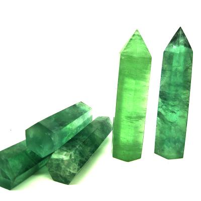 China Africa Spiritual Tip Fluorite Crafts Crystal Column Ore Mineral Crystal Hex Point for sale