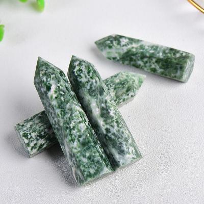 China India Spiritual Crystals Lead Natural Tower of Qing Hai Cui Jade Mineral Healing Obelisk for sale